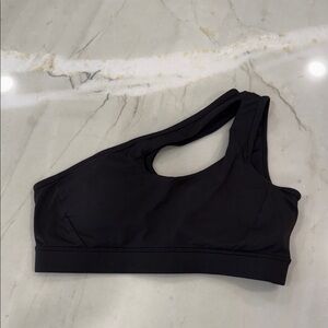 Black One-Shoulder Sports Bra